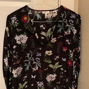 Joie black Silk floral blouse